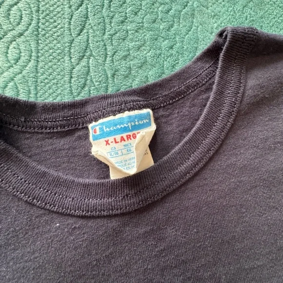 Champion Navy Tee with Red and Cream Accents - Picture 2 of 3